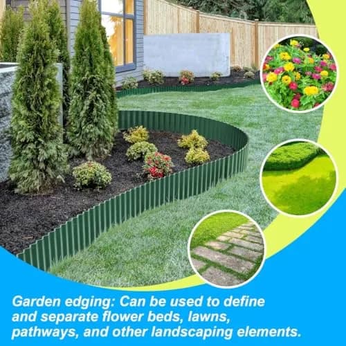 LAVEVE Corrugated Metal Garden Edging 4" x 10Ft | Heavy-Duty Galvanized Steel Border for Lawn & Garden thumbnail 6