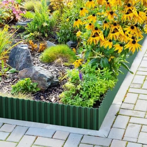 LAVEVE Corrugated Metal Garden Edging 4" x 10Ft | Heavy-Duty Galvanized Steel Border for Lawn & Garden thumbnail 2