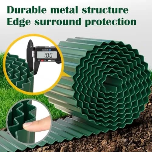 LAVEVE Corrugated Metal Garden Edging 4" x 10Ft | Heavy-Duty Galvanized Steel Border for Lawn & Garden thumbnail 3