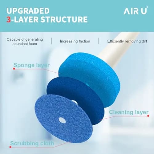AIR U+ Disposable Toilet Brush System with 24 Refills | Wall-Mountable, Automatic Storage, Ocean Breeze Scent thumbnail 6