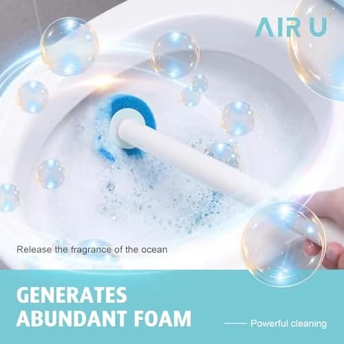 AIR U+ Disposable Toilet Brush System with 24 Refills | Wall-Mountable, Automatic Storage, Ocean Breeze Scent thumbnail 3