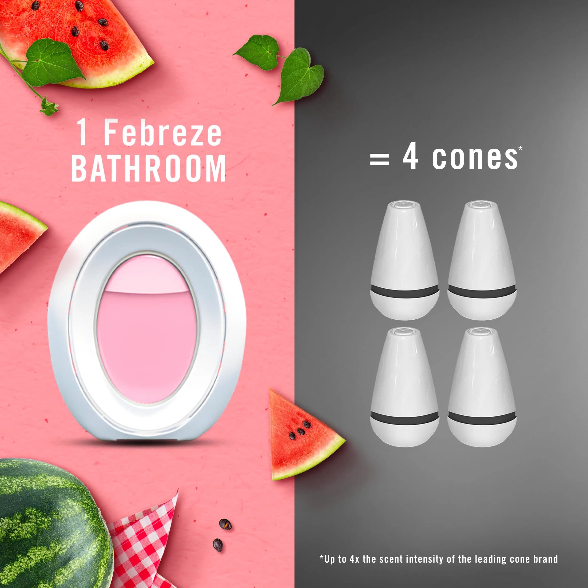 Febreze Bathroom Air Freshener Lilac & Watermelon Scents, 4ct (2 of Each Scent) | Odor-Fighting Plug-In Alternative for Small Spaces - view 7