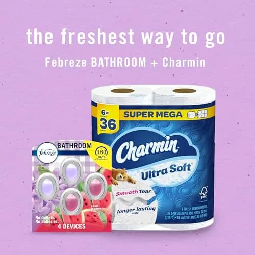 Febreze Bathroom Air Freshener Lilac & Watermelon Scents, 4ct (2 of Each Scent) | Odor-Fighting Plug-In Alternative for Small Spaces thumbnail 9