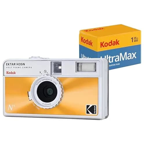 Kodak EKTAR H35N Half Frame Film Camera Bundle with Kodak Ultramax 400/24EXP 35mm Roll Film | Sharp Glass Lens & Star Filter (200g) thumbnail 1