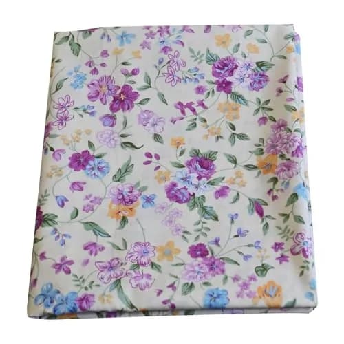 LANEHUA 100% Cotton Fabric 39 x 63 inches | Floral Spring Purple Flowers, Breathable & Durable thumbnail 1