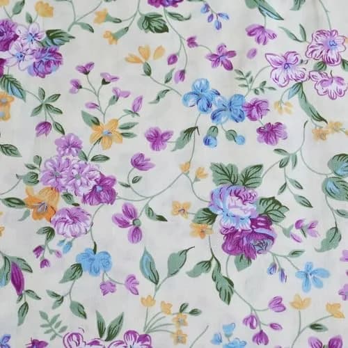 LANEHUA 100% Cotton Fabric 39 x 63 inches | Floral Spring Purple Flowers, Breathable & Durable thumbnail 5