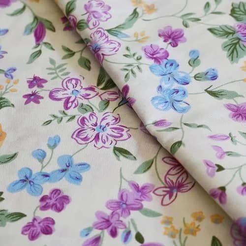 LANEHUA 100% Cotton Fabric 39 x 63 inches | Floral Spring Purple Flowers, Breathable & Durable thumbnail 6