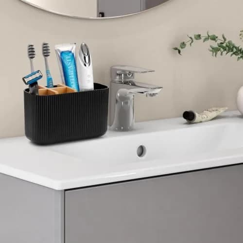 GFWARE Black Toothbrush Holder 5 Slots | Bathroom Organizer Countertop 16.5cm (6.5") thumbnail 2