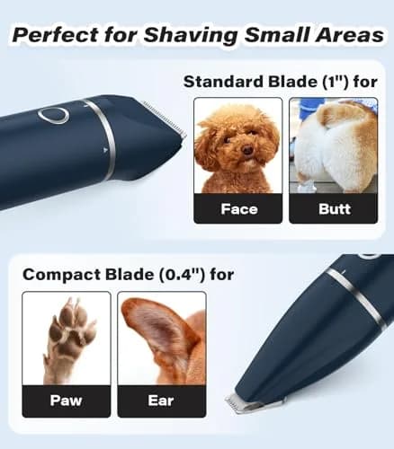 Casfuy Cordless Hair Trimmer for Pets | Low Noise, USB Rechargeable, Double Stainless Steel & Ceramic Blades (0.4''-1'') thumbnail 6