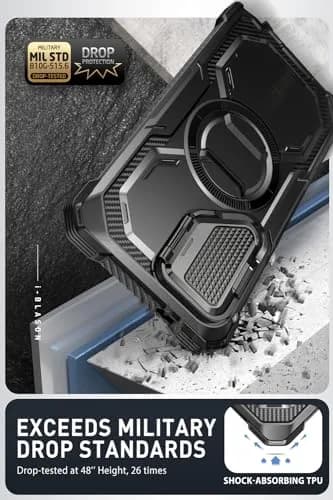 i-Blason Armorbox for Galaxy S24 Ultra Case with Camera Cover Stand & MagSafe, Black 19.7cm (7.75in) | Full Body Rugged Protection thumbnail 3