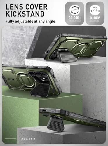 i-Blason Armorbox for Galaxy S24 Ultra Case with Camera Cover Stand & MagSafe, Green 17.9cm (7.24in) | MIL-STD 810G-516.6 Certified Drop Protection thumbnail 5