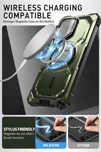 i-Blason Armorbox for Galaxy S24 Ultra Case with Camera Cover Stand & MagSafe, Green 17.9cm (7.24in) | MIL-STD 810G-516.6 Certified Drop Protection thumbnail 6