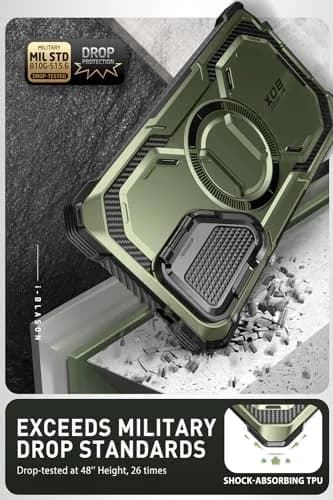 i-Blason Armorbox for Galaxy S24 Ultra Case with Camera Cover Stand & MagSafe, Green 17.9cm (7.24in) | MIL-STD 810G-516.6 Certified Drop Protection thumbnail 3