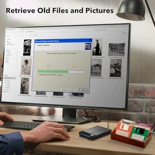 Chuanganzhuo 3.5 inch Floppy Disk Reader 1.44MB External USB Type A/C Drive | Plug-and-Play for Windows PCs thumbnail 4