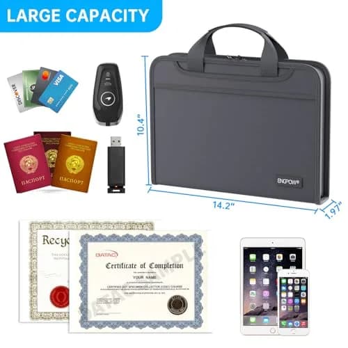 ENGPOW Fireproof Accordion File Organizer 37.1cm (14.4in) | UL94-V0 Rated for Documents thumbnail 5