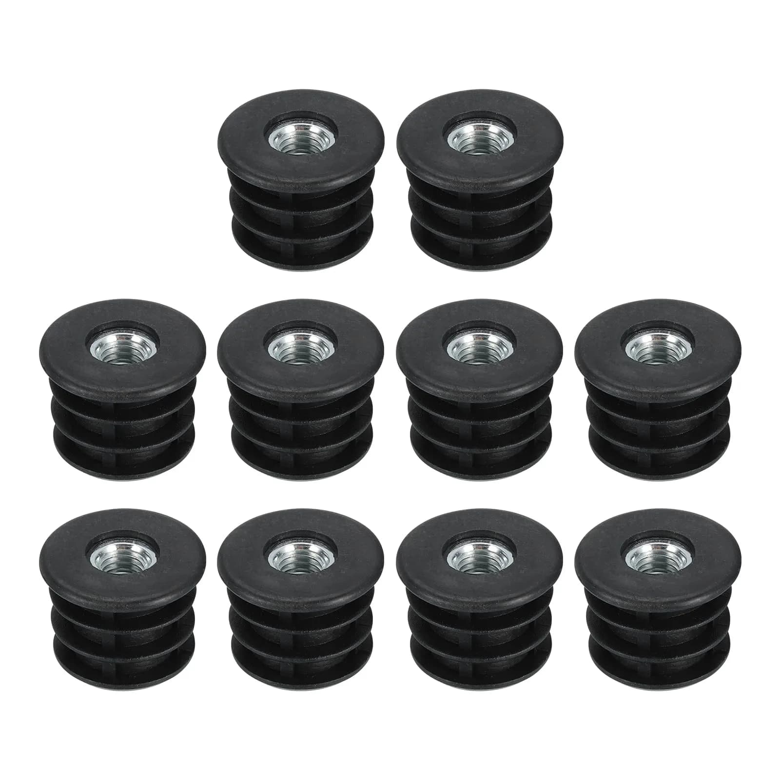 uxcell 10Pcs M8 Thread Round Tube Inserts for Furniture Legs 25mm | Stable Support & Easy Fit — 25mm