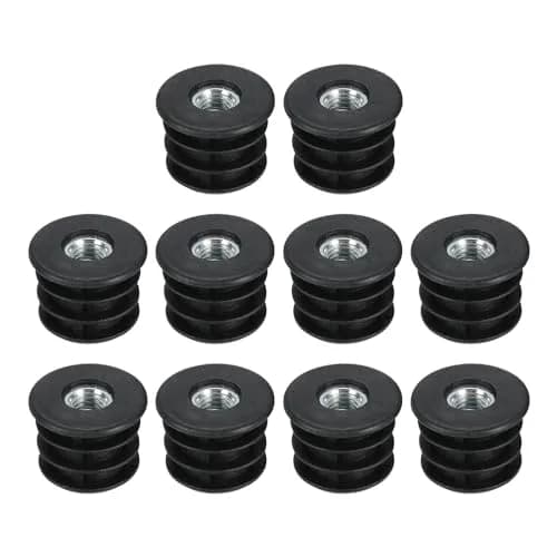 uxcell 10Pcs M8 Thread Round Tube Inserts for Furniture Legs 25mm | Stable Support & Easy Fit thumbnail 1