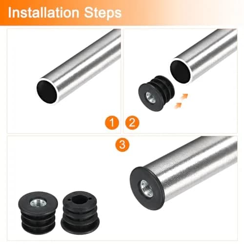 uxcell 10Pcs M8 Thread Round Tube Inserts for Furniture Legs 25mm | Stable Support & Easy Fit thumbnail 4