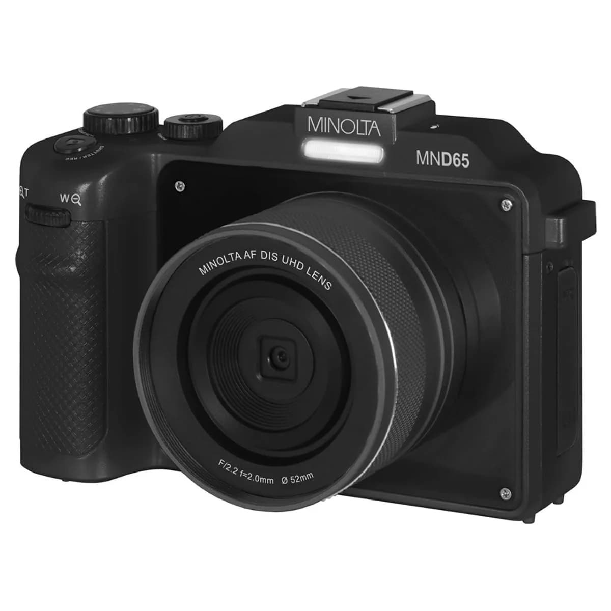 Minolta MND65 56MP Digital Camera 32GB Kit | 4K 60FPS Video, 18X Zoom, Dual-Lens Selfie — Black