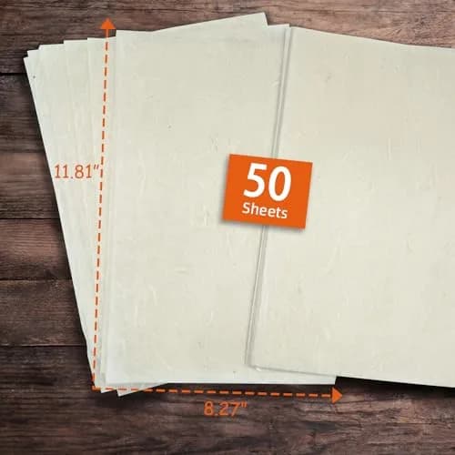 Phaicoilo Mulberry Paper Sheets for Decoupage & Crafts, 50 Sheets A4 (21x30cm) | Acid-Free, Printable Washi Rice Paper thumbnail 2