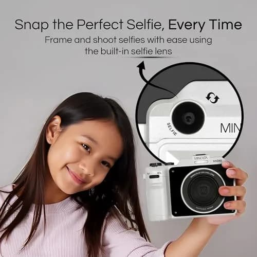 Minolta MND65 56MP Camera | 4K 60FPS Video, Dual-Lens Selfie, 18X Zoom, Compact Gray thumbnail 4