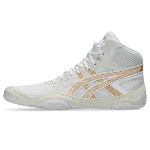 ASICS Men's Snapdown 4 Wrestling Shoes White/Pure Gold 270g (9.5 oz) | Lightweight Breathable Ankle-High Fit thumbnail 1