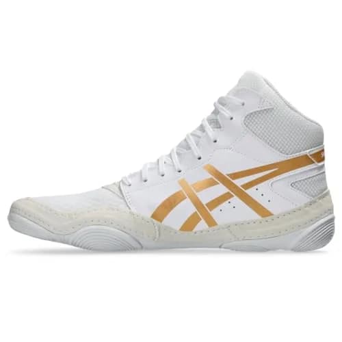 ASICS Men's Snapdown 4 Wrestling Shoes White/Pure Gold 270g (9.5 oz) | Lightweight Breathable Ankle-High Fit thumbnail 4