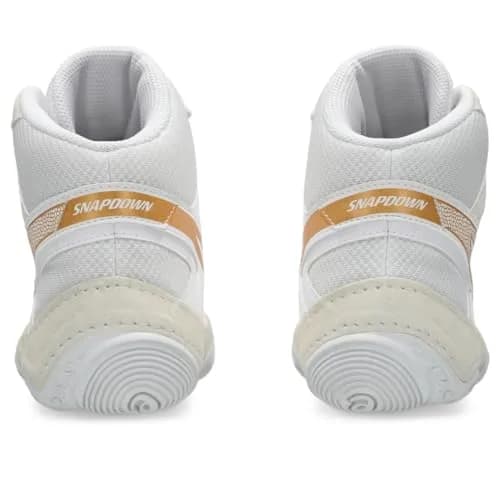 ASICS Men's Snapdown 4 Wrestling Shoes White/Pure Gold 270g (9.5 oz) | Lightweight Breathable Ankle-High Fit thumbnail 5