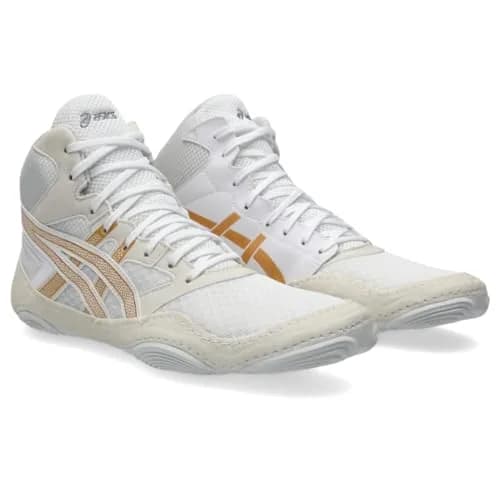 ASICS Men's Snapdown 4 Wrestling Shoes White/Pure Gold 250g (8.7 oz) | Durable High-Top Ankle Support thumbnail 2