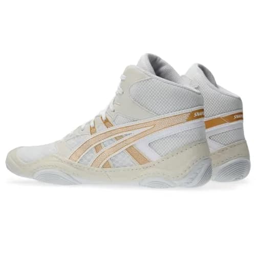ASICS Men's Snapdown 4 Wrestling Shoes White/Pure Gold 250g (8.7 oz) | Durable High-Top Ankle Support thumbnail 3