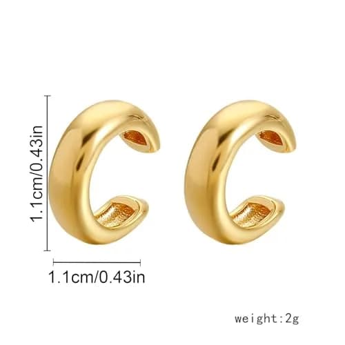 KummerSaprk Ear Cuffs Non Piercing Chunky Gold Fake Earrings Adjustable | Trendy Cartilage Jewelry thumbnail 3