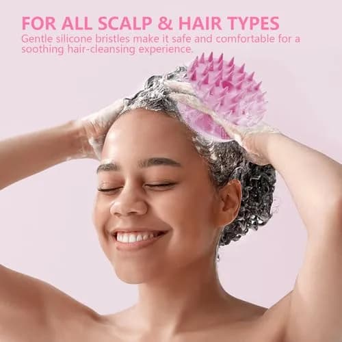 BEAUTAIL 2-in-1 Silicone Body Scrubber & Scalp Massager Brush | Lilac (10.5cm x 10.5cm x 6.5cm) thumbnail 4