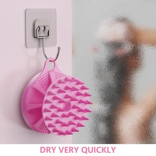 BEAUTAIL 2-in-1 Silicone Body Scrubber & Scalp Massager Brush | Lilac (10.5cm x 10.5cm x 6.5cm) thumbnail 7
