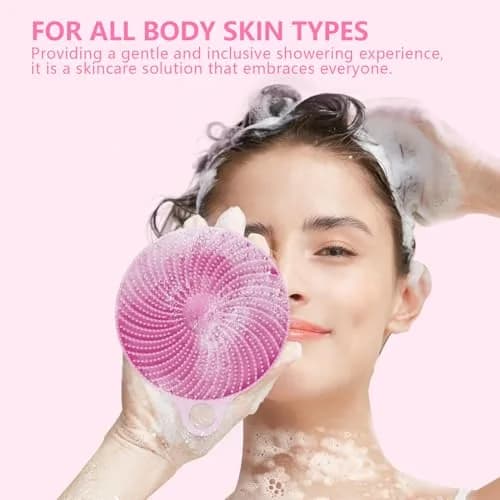 BEAUTAIL 2-in-1 Silicone Body Scrubber & Scalp Massager Brush | Lilac (10.5cm x 10.5cm x 6.5cm) thumbnail 3