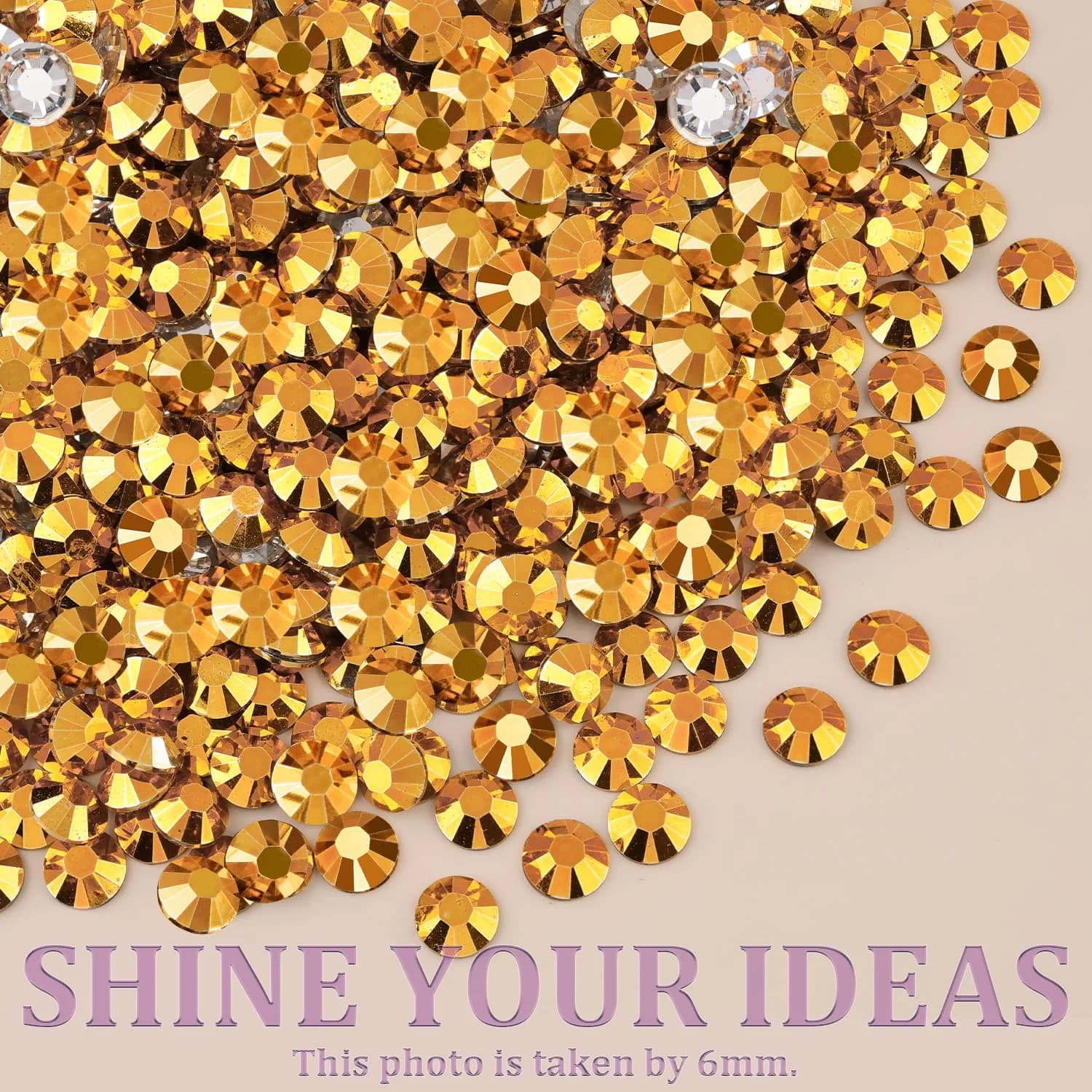 TINKRSTUFF Gold Flatback Resin Jelly Rhinestones - Small Pack with B7000 Glue | Craft & Nail Art Embellishments - view 6