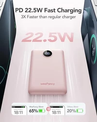 WeeFancy Compact Portable Charger 10000mAh with Built-in Cables | Fast Charging & TSA Approved thumbnail 9