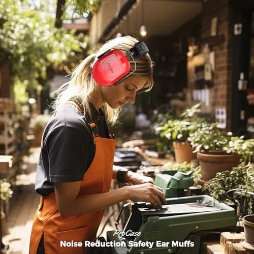 ProCase Hearing Protection Ear Muffs NRR 28dB | Noise Cancelling Headphones for Adults & Teens (Red) thumbnail 5