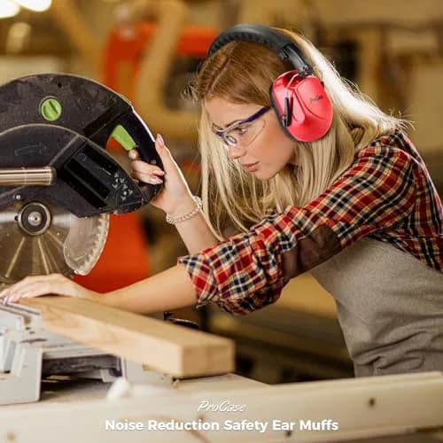 ProCase Hearing Protection Ear Muffs NRR 28dB | Noise Cancelling Headphones for Adults & Teens (Red) thumbnail 6