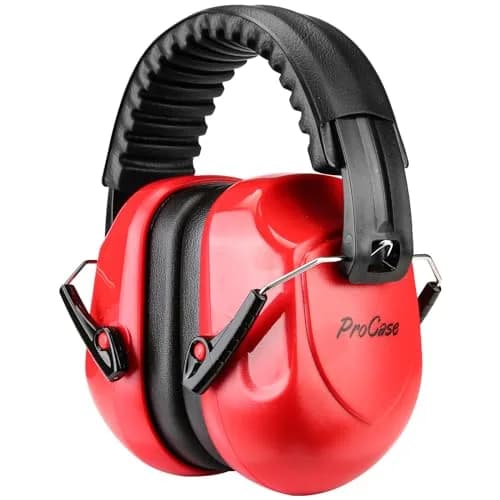 ProCase Hearing Protection Ear Muffs NRR 28dB | Noise Cancelling Headphones for Adults & Teens (Red) thumbnail 1