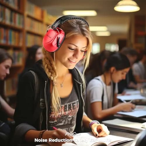 ProCase Hearing Protection Ear Muffs NRR 28dB | Noise Cancelling Headphones for Adults & Teens (Red) thumbnail 9