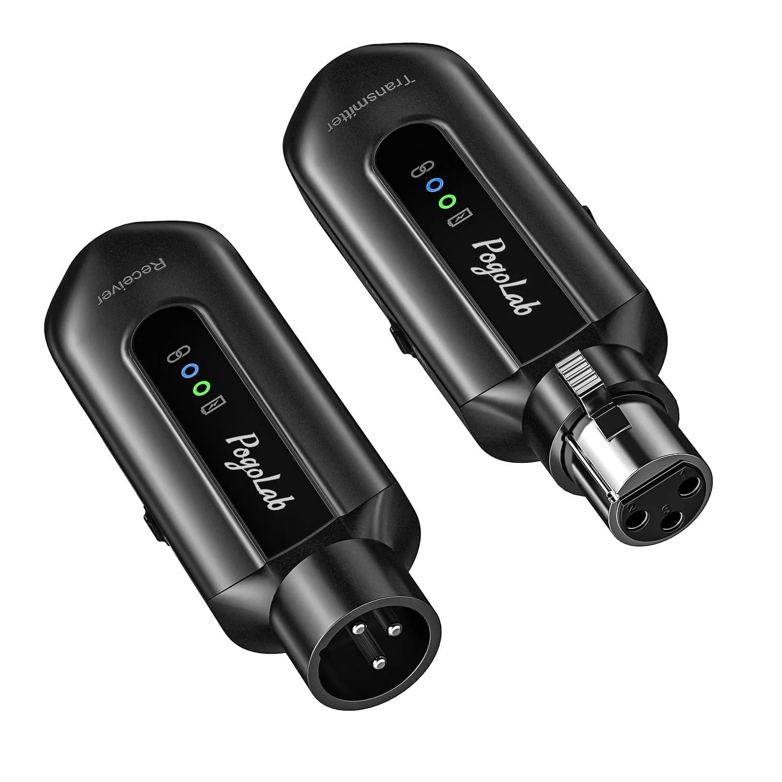 POGOLAB Wireless Microphone Transmitter Receiver 2.4Ghz | Long Range, Rechargeable, 48V Phantom Power