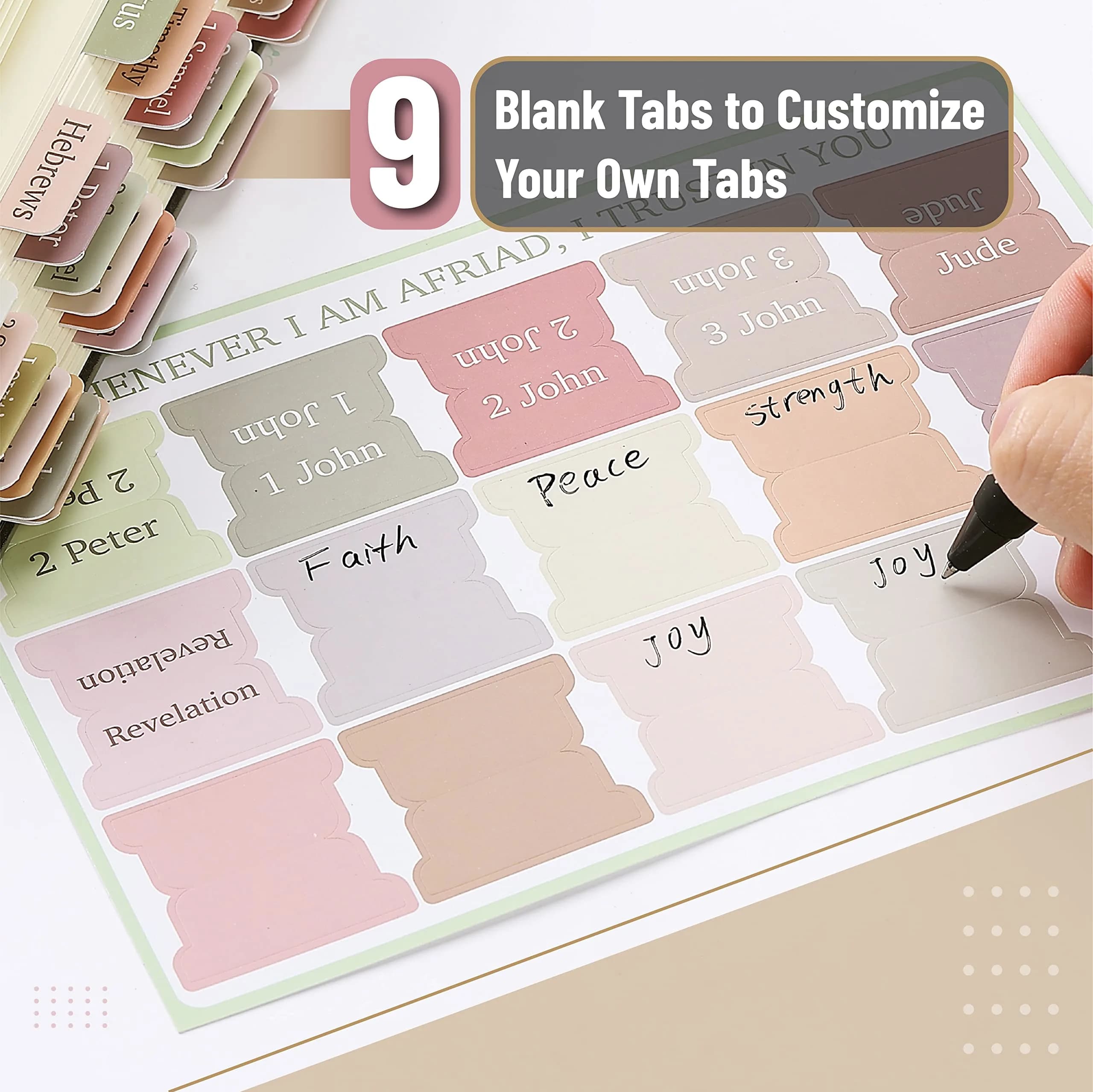 Mr. Pen Boho Bible Tabs & Bookmarks Set (75 Tabs, 2 Bookmarks) — USA Import - view 4