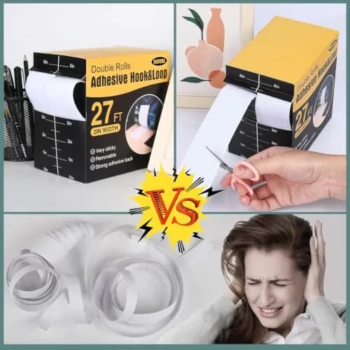 Navona Heavy Duty Hook and Loop Strips with Adhesive, 2 Inch x 54 Feet Total, White | Strong Sticky Back Fastener Roll for Home & Office thumbnail 5