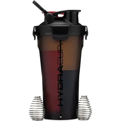 Hydra Cup DualShaker Pro 946ml (32 oz) Black | Dual Mixing Shaker Bottle with Storage thumbnail 1