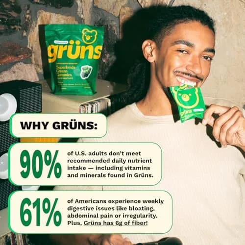 Grüns Adult Greens Gummies & Daily Multivitamin 28 ct | Clinically Tested & Science-Backed thumbnail 6