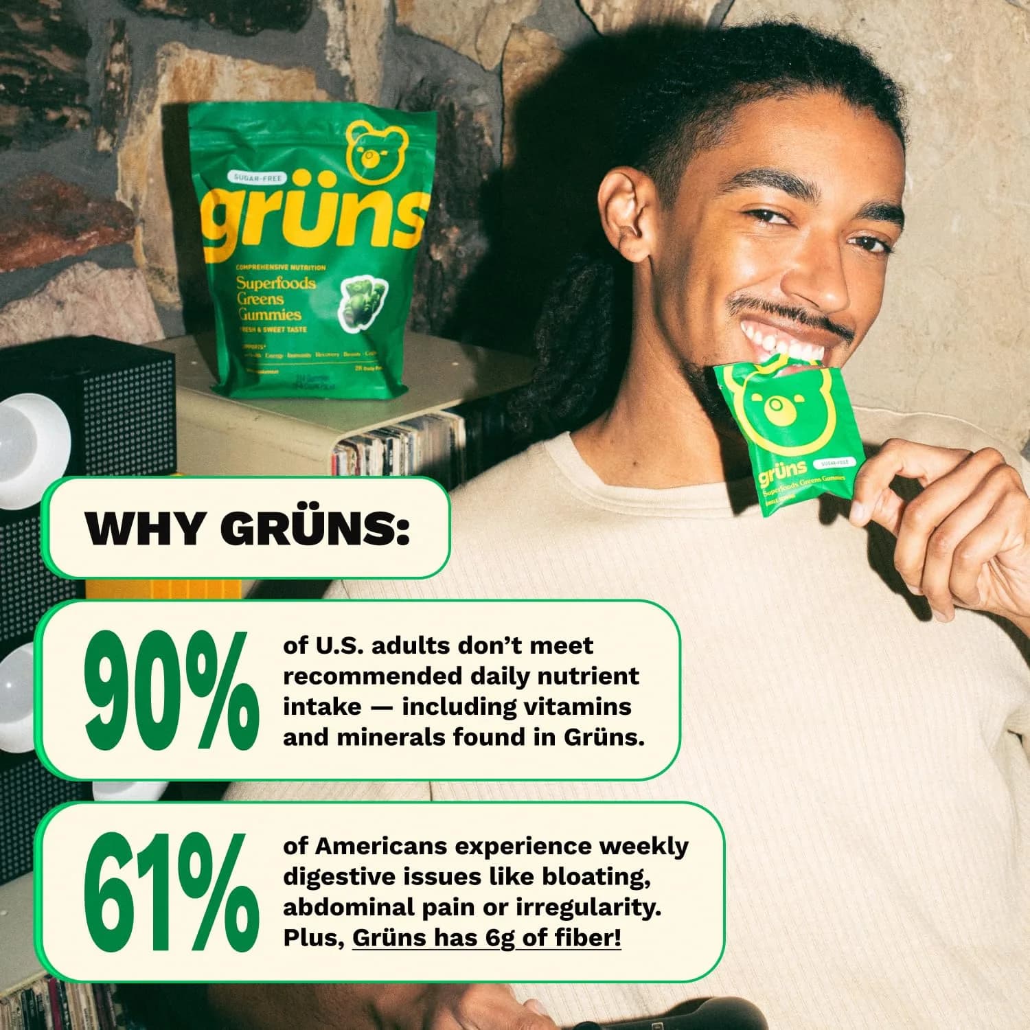 Grüns Adult Greens Gummies & Daily Multivitamin 28 ct | Clinically Tested & Science-Backed - view 6