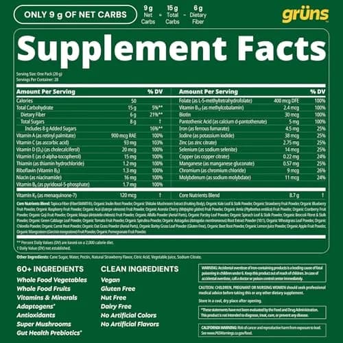 Grüns Adult Greens Gummies & Daily Multivitamin 28 ct | Clinically Tested & Science-Backed thumbnail 9