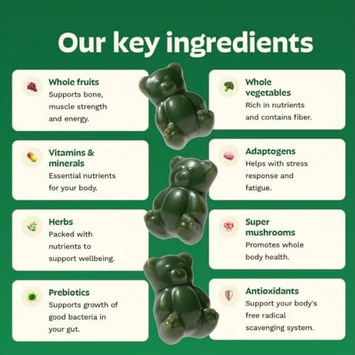 Grüns Adult Greens Gummies & Daily Multivitamin 28 ct | Clinically Tested & Science-Backed thumbnail 2