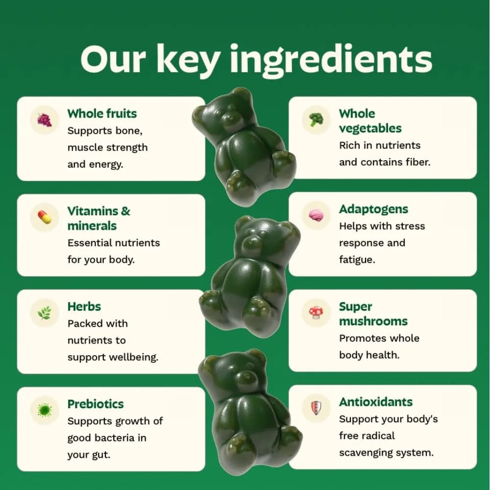 Grüns Adult Greens Gummies & Daily Multivitamin 28 ct | Clinically Tested & Science-Backed - view 2