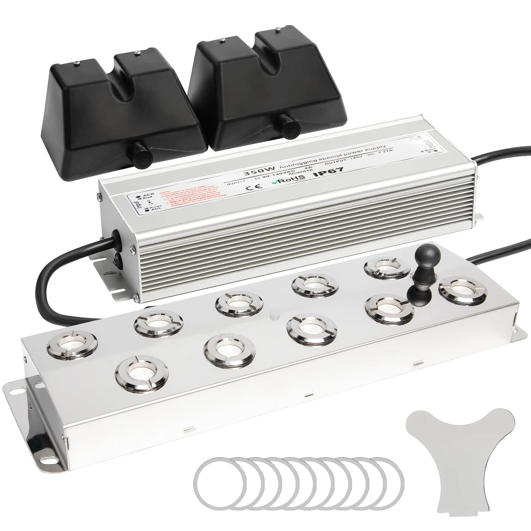 Toriexon Ultrasonic Mist Fogger 10 Heads | 7000ml/H, Stainless Steel, IP67 Waterproof